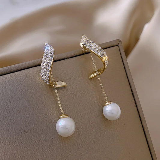 NEW Luxury Classic Pearl Dangle Earrings